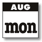 august - mondays