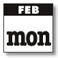 february - mondays